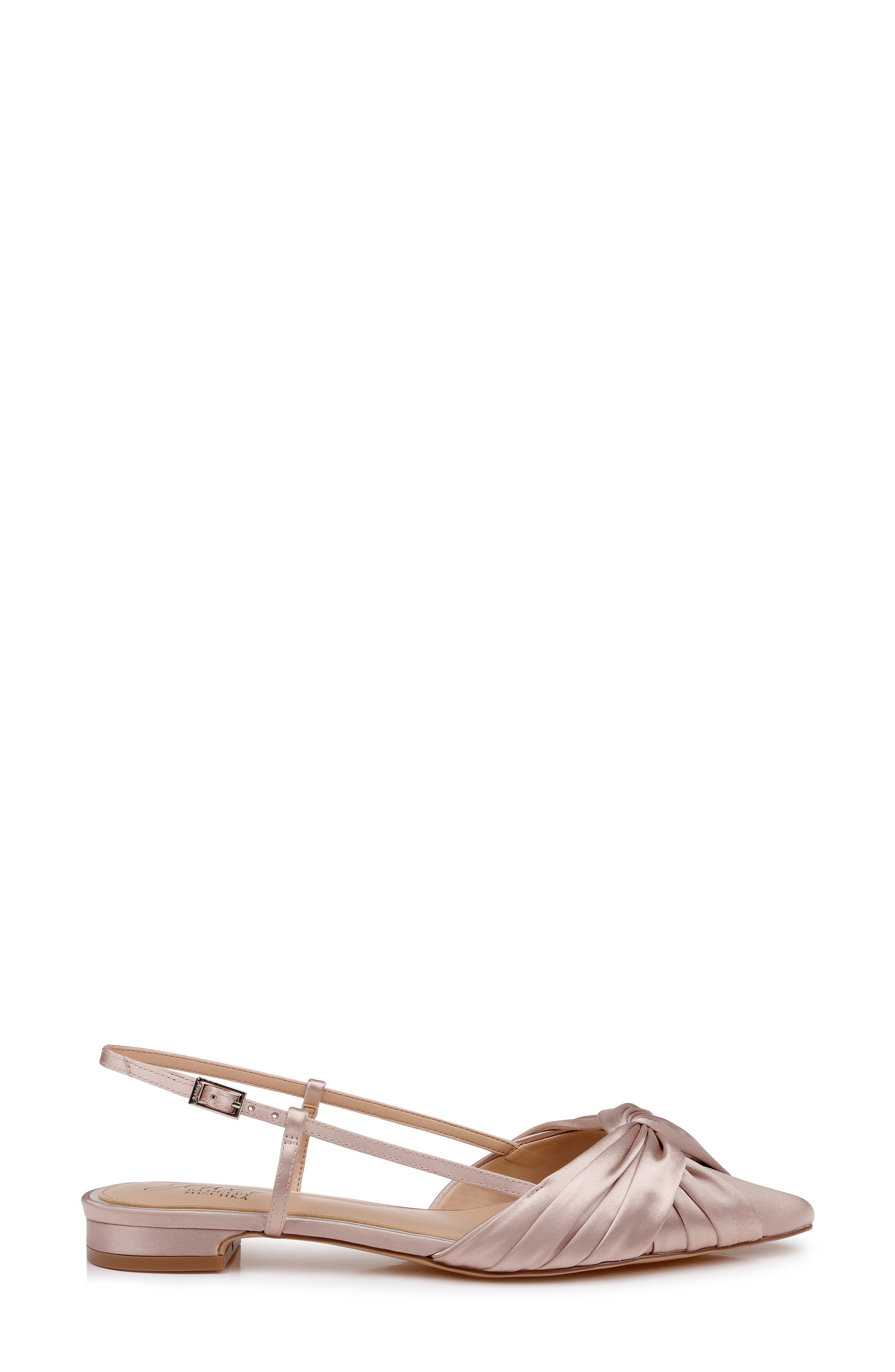 badgley-mischka-zarah-pointed-toe-slingback-flat-ballerina-dark-nude-satin image 2