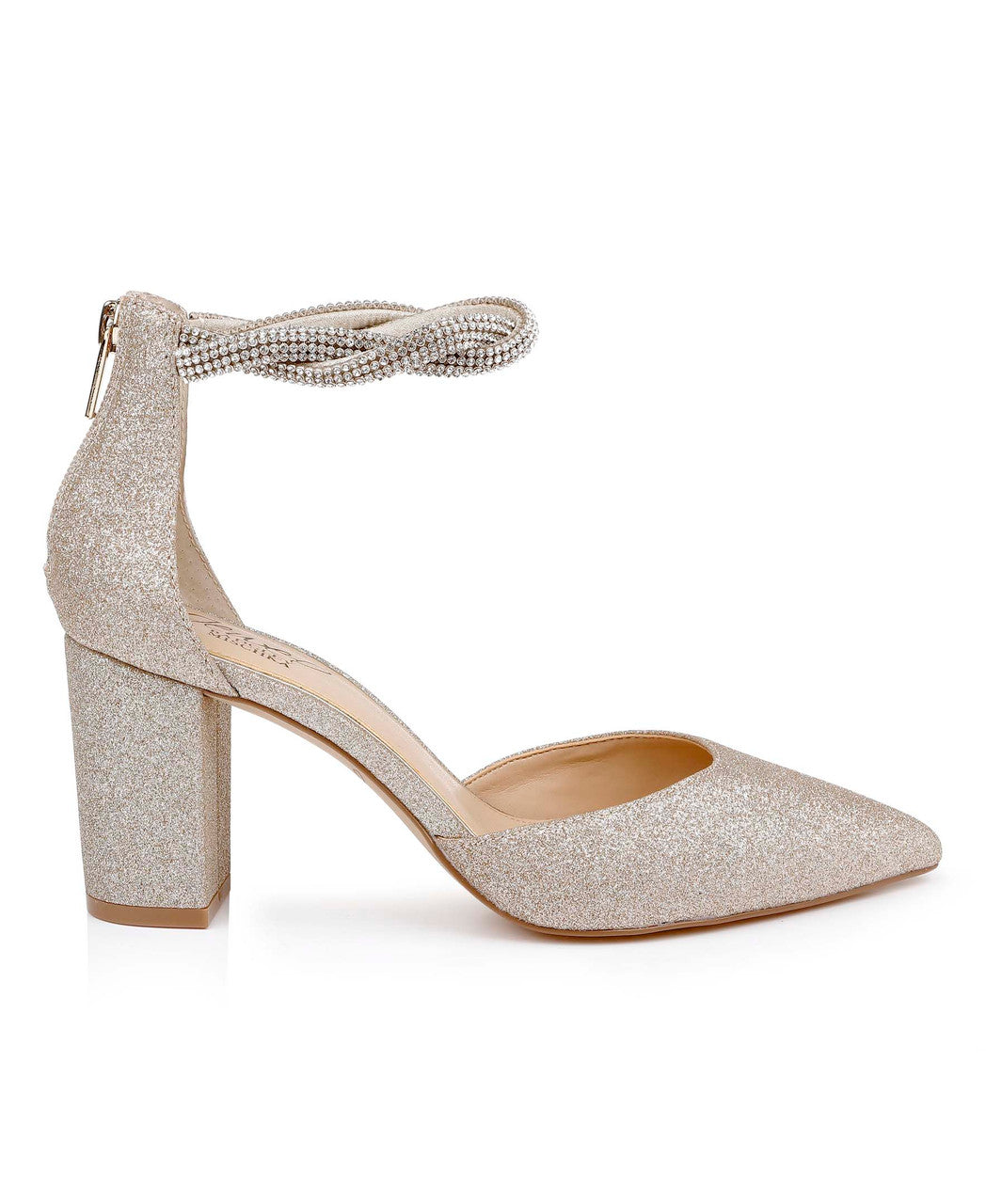 badgley-mischka-tinsley-pumps-gold-glitter-blockabsatz image 5