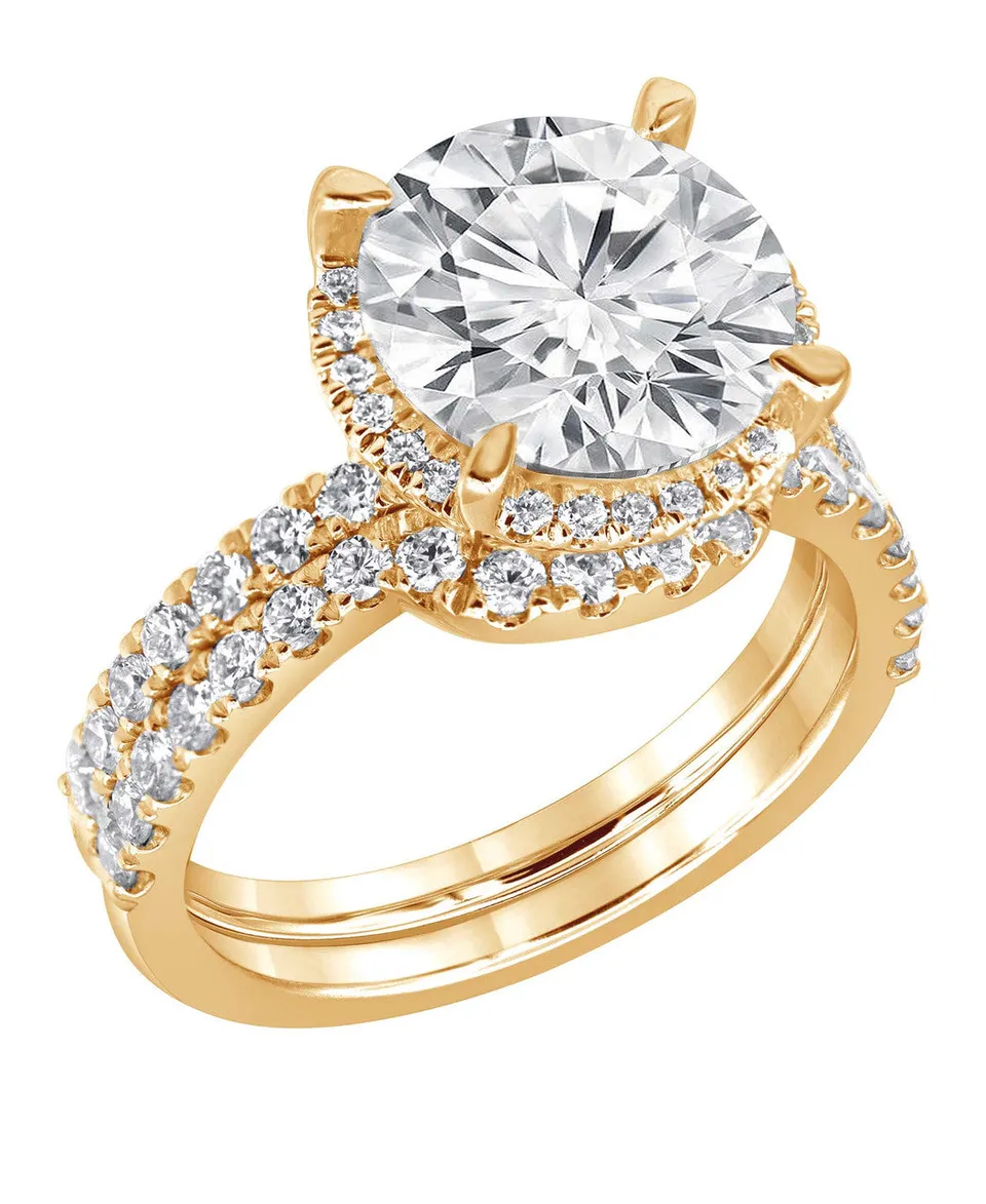 badgley-mischka-diamond-rings-bridal-set-rosegold-4ct-14k image 1