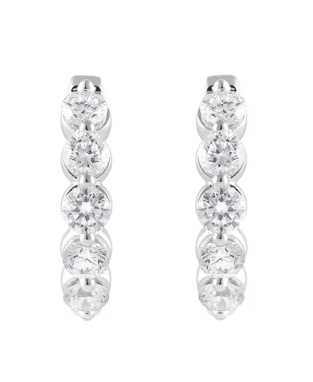 badgley-mischka-small-diamond-hoops-ohrringe-wei-gold-14k image 1