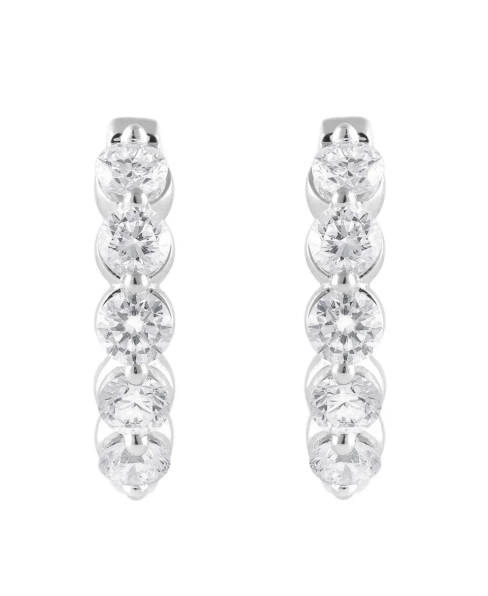 badgley-mischka-small-diamond-hoops-ohrringe-wei-gold-14k image 1