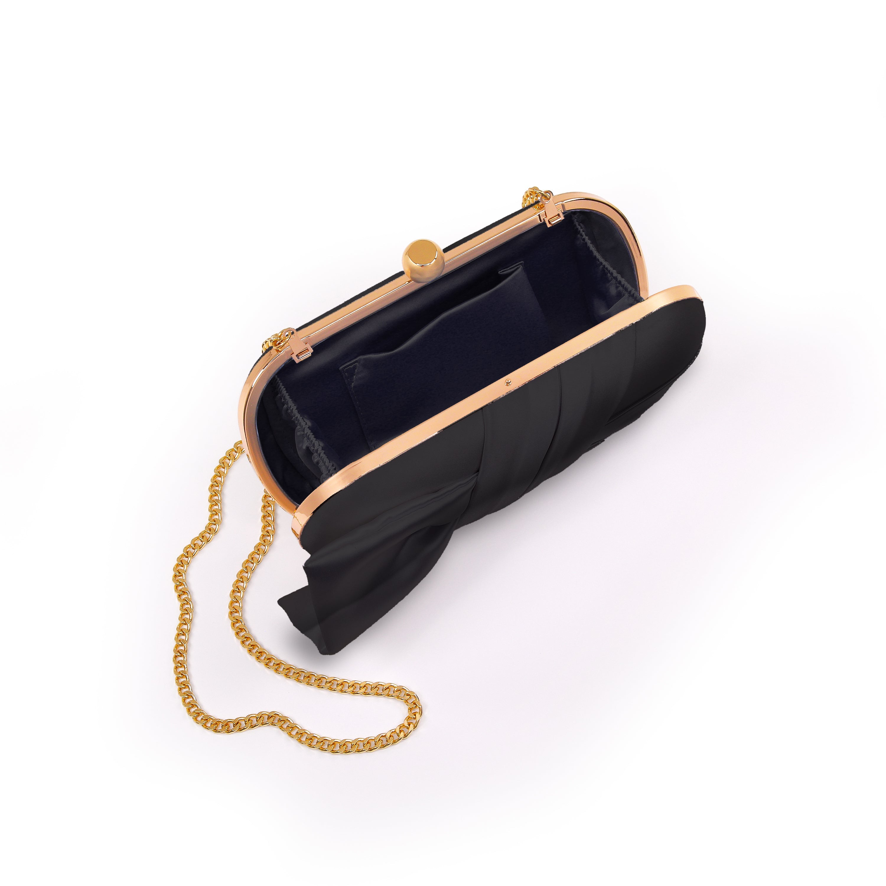 badgley-mischka-margo-satin-tie-minaudiere-clutch-schwarz-satin image 4