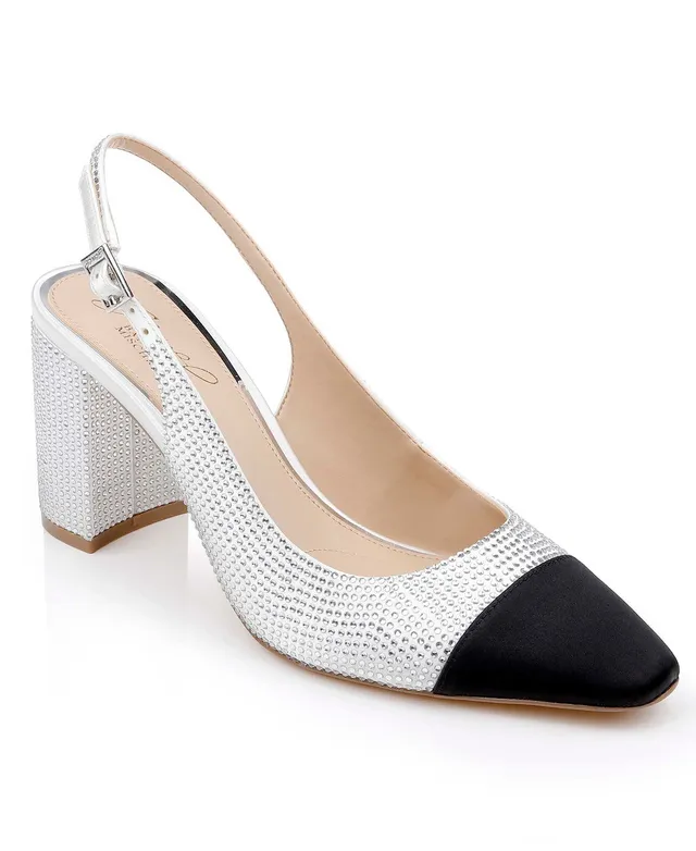 badgley-mischka-tatum-slingback-pumps-ivory-black image 1