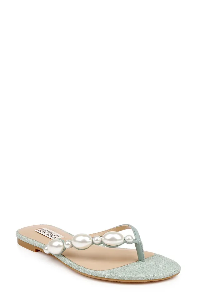 badgley-mischka-dyana-sandalen-wei-leder-mit-perlen image 1