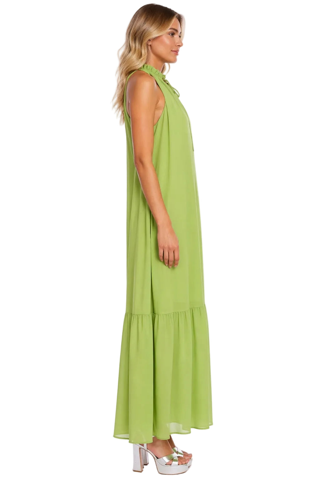 badgley-mischka-georgette-trapeze-maxikleid-gr-n-polyester image 2