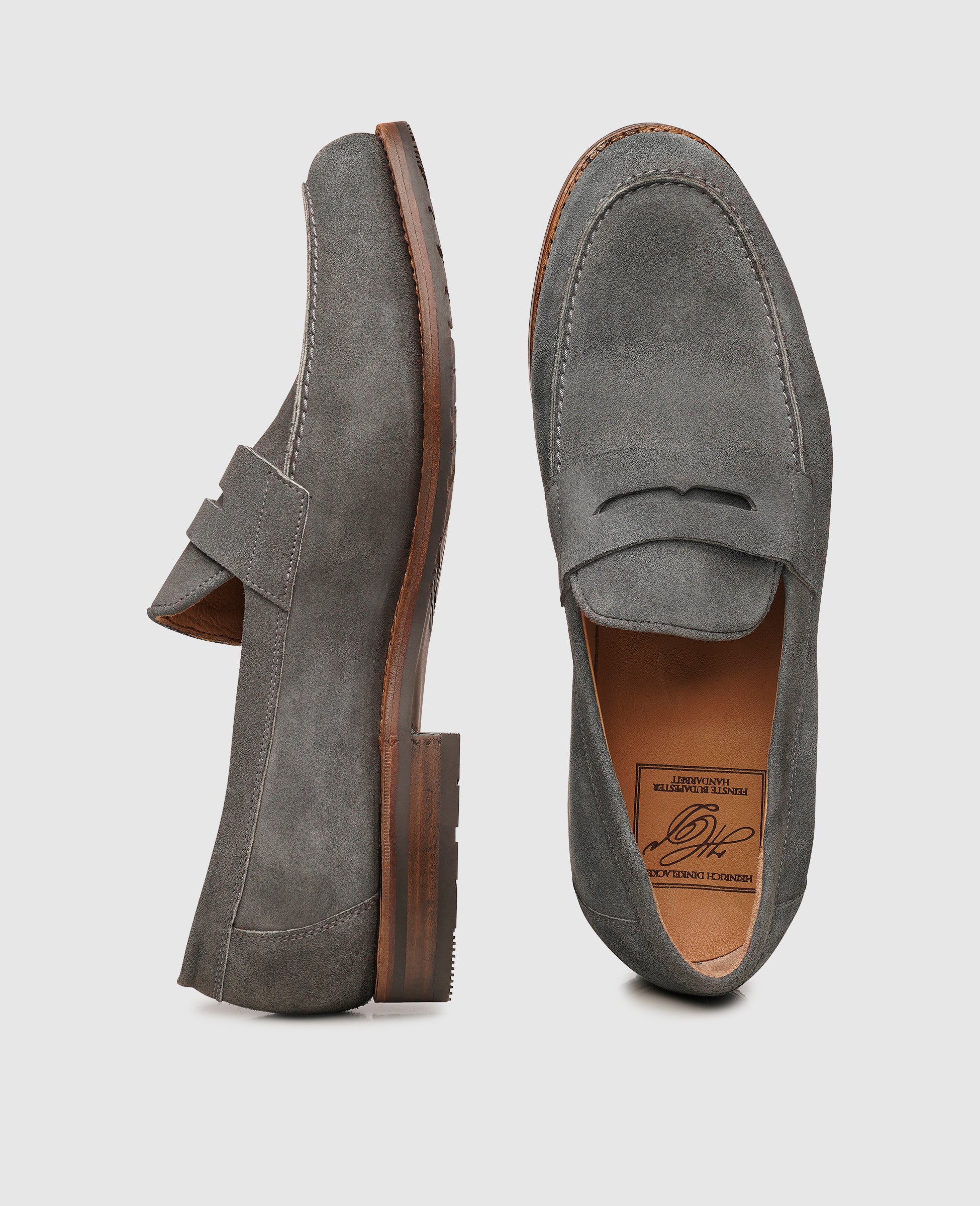 heinrich-dinkelacker-wien-plain-v-loafer-grau-velours image 5