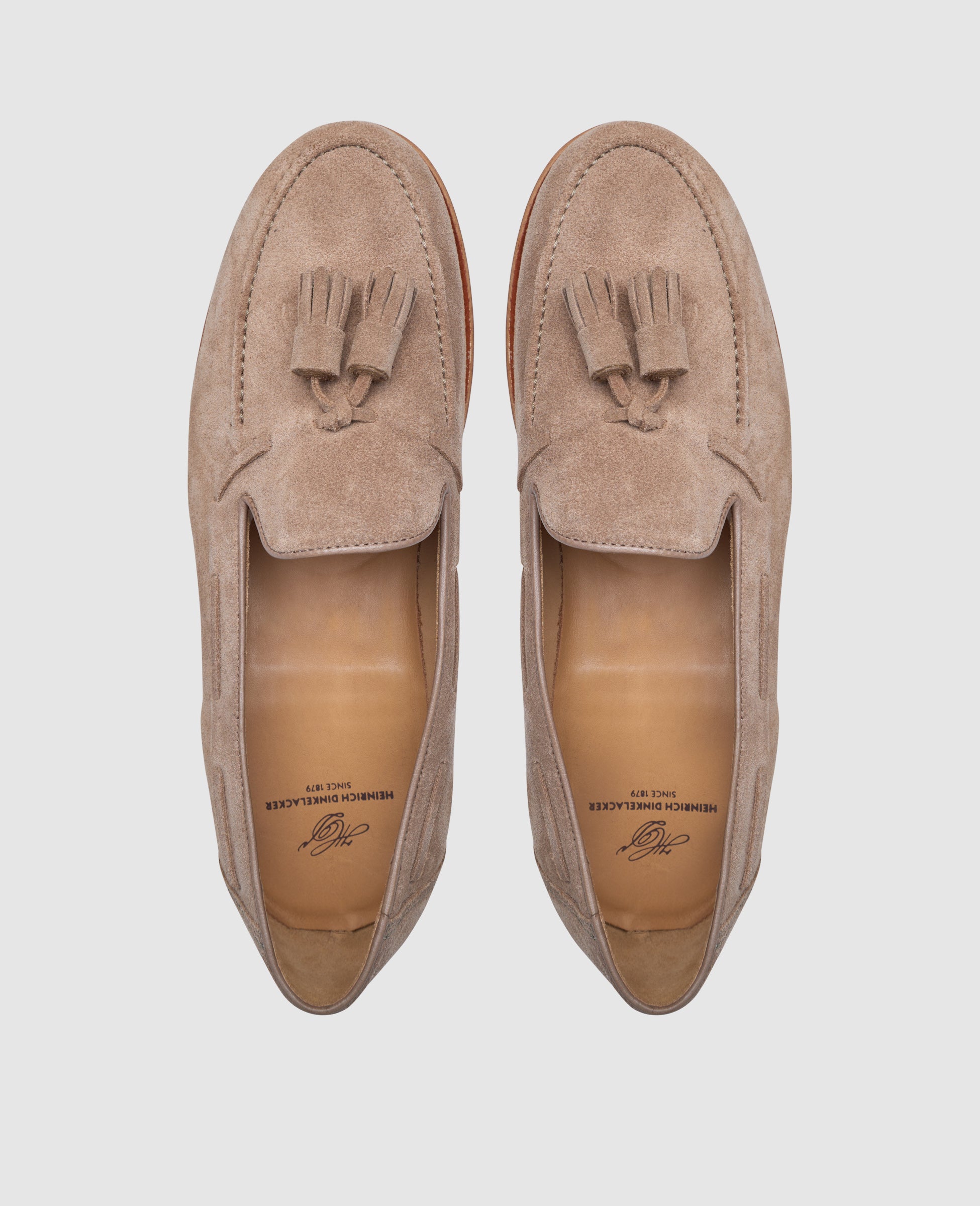 heinrich-dinkelacker-wien-plain-tassel-loafer-beige-velours image 6