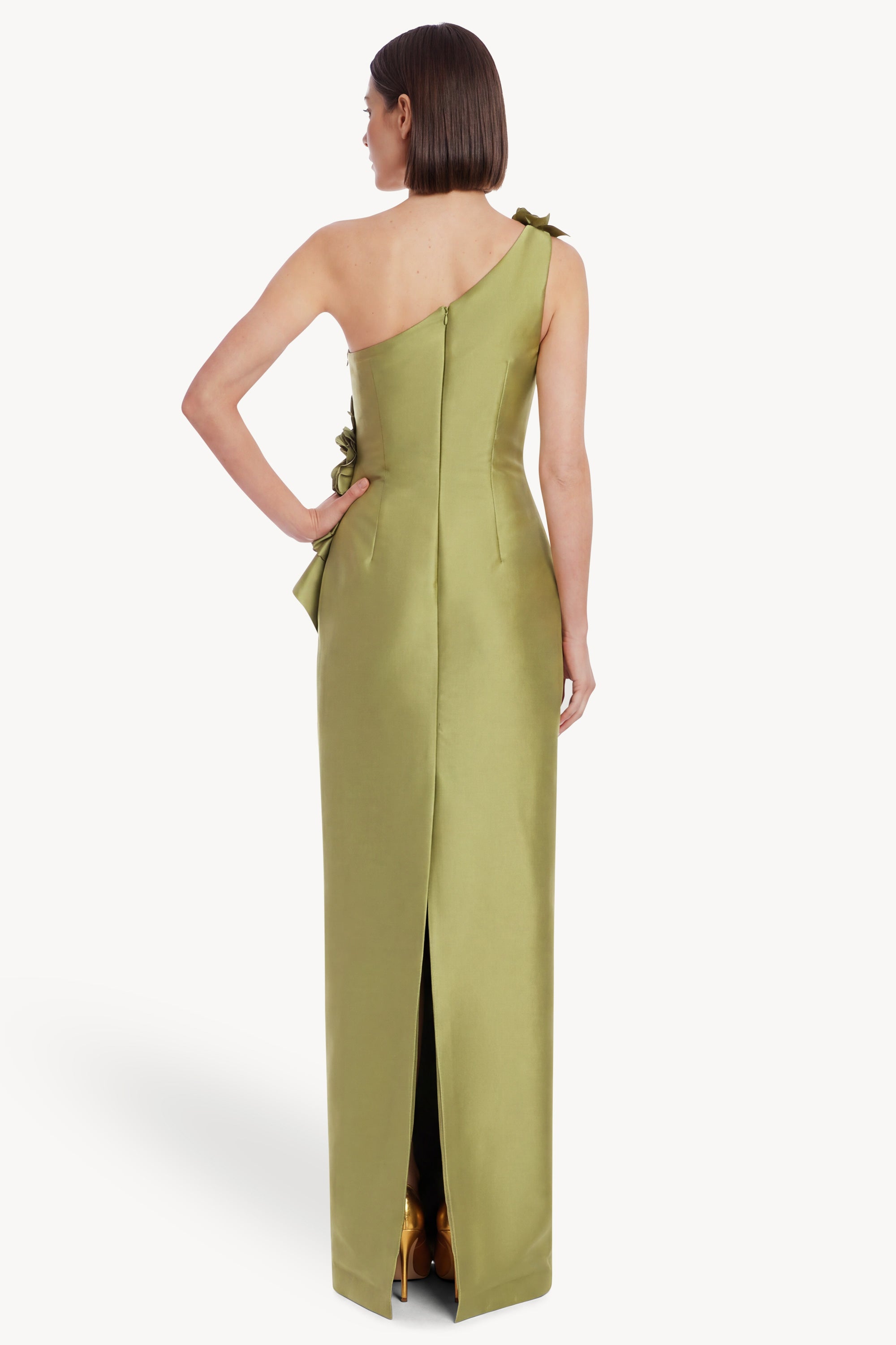 badgley-mischka-one-shoulder-floral-applique-column-gown-abendkleid image 3