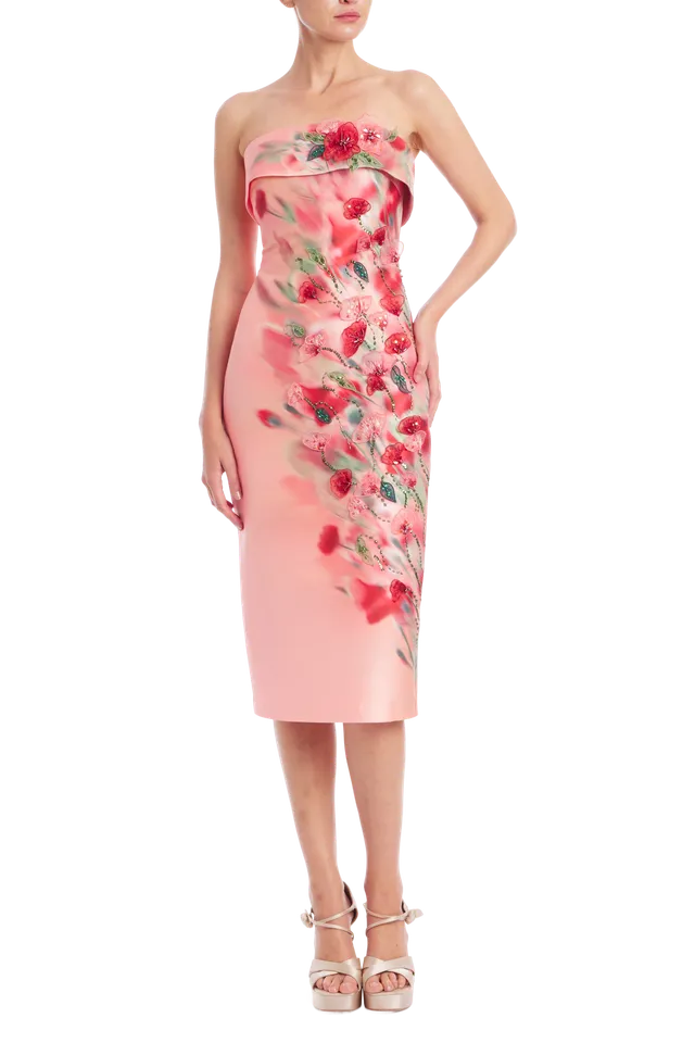 badgley-mischka-sheath-cocktailkleid-pink-multi-perlenblumen image 1