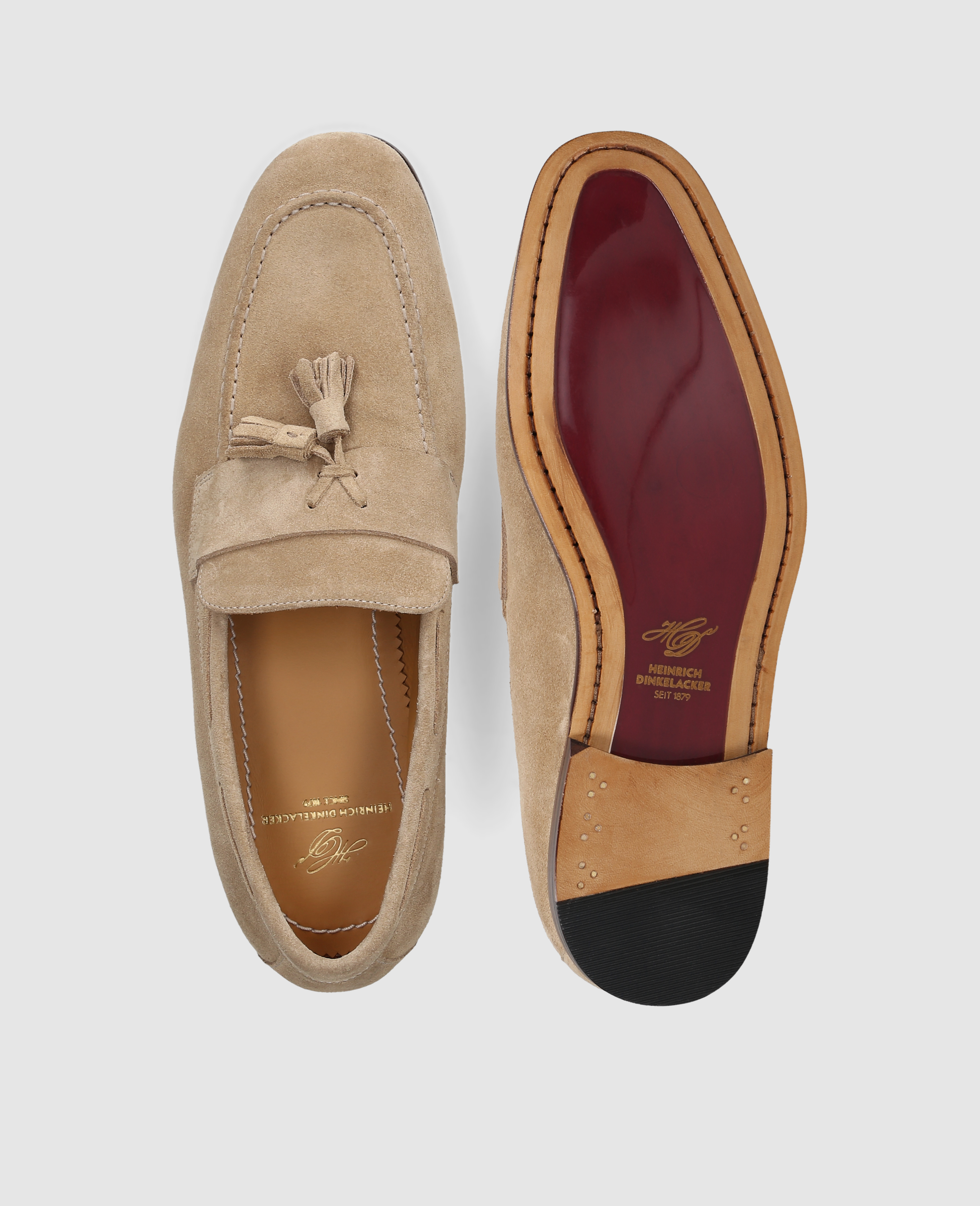 heinrich-dinkelacker-amalfi-plain-tassel-loafer-hellbraun-velours image 8