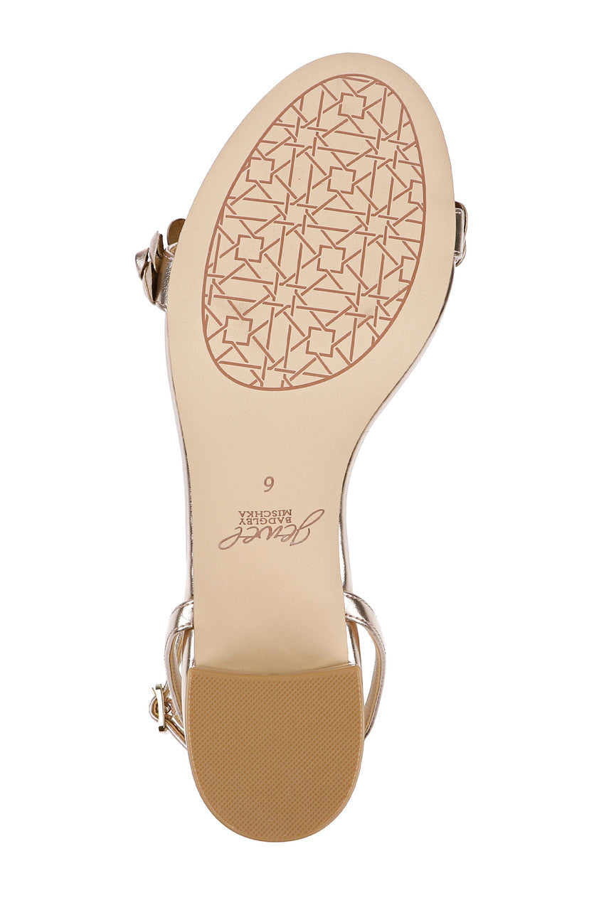 badgley-mischka-sawyer-sandalen-gold-blockabsatz-blume image 6