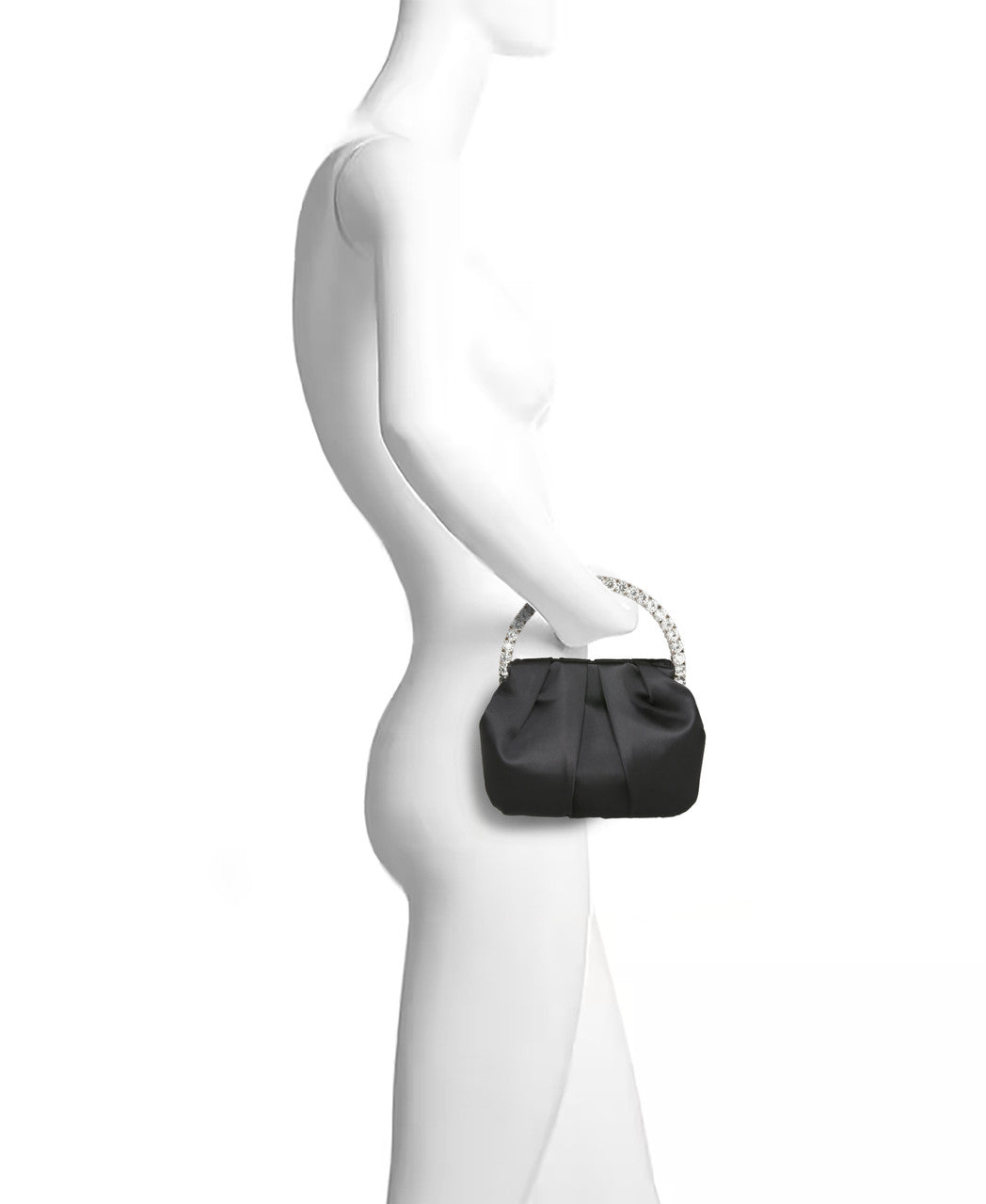 badgley-mischka-audrey-satin-clutch-schwarz-plissee image 8