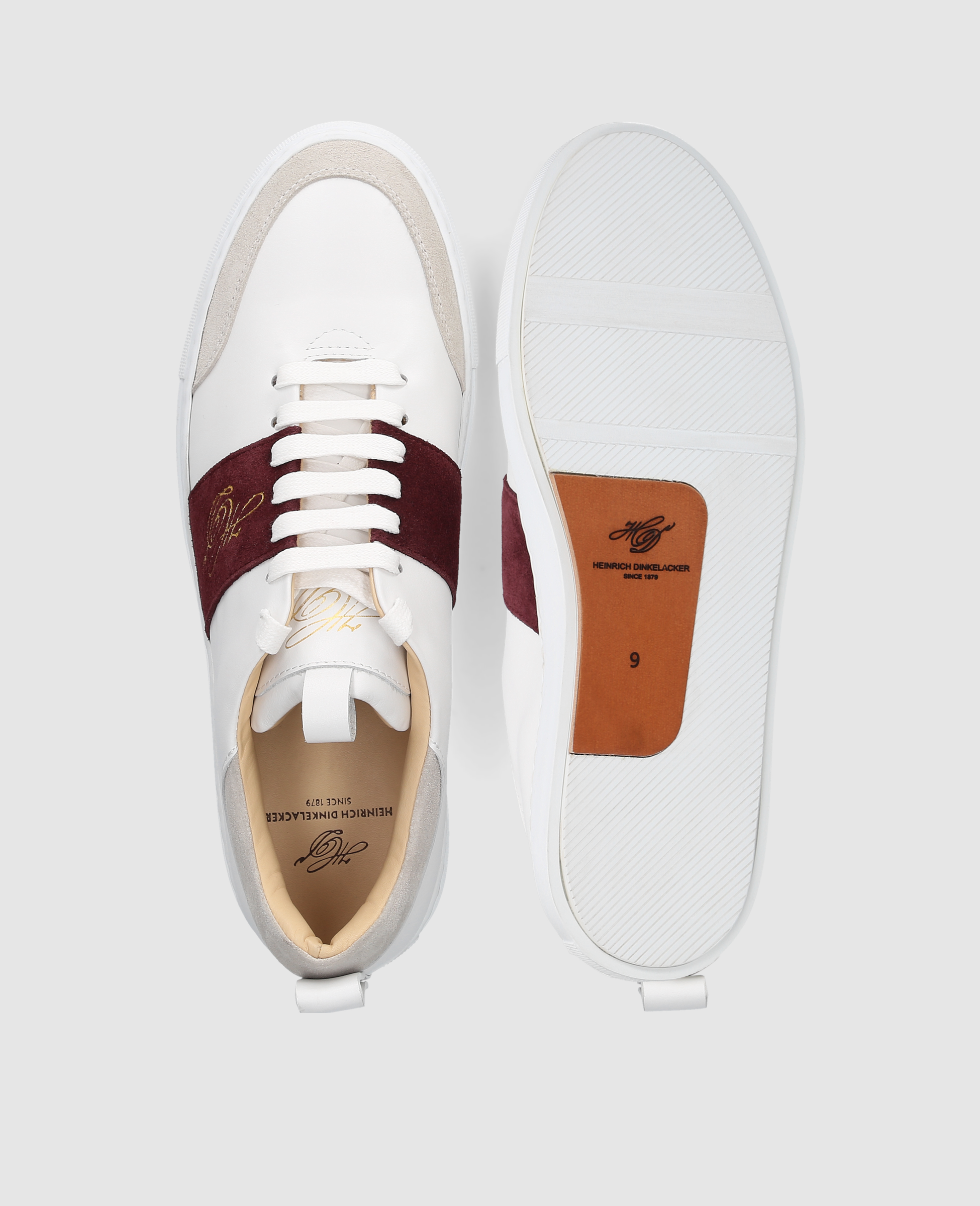 heinrich-dinkelacker-turin-tennis-sneaker-np-herrensneaker-wei-bordo image 7