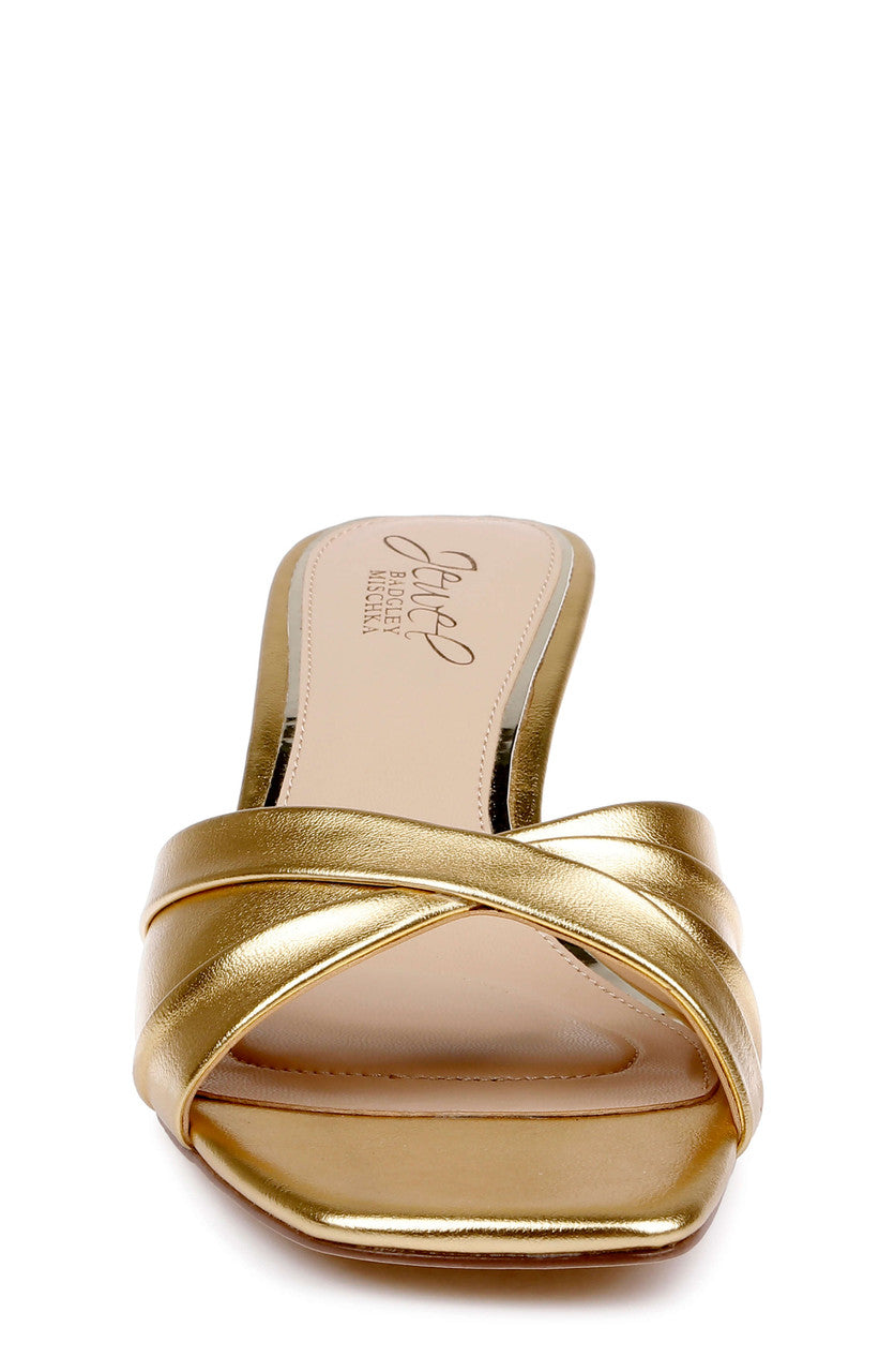 badgley-mischka-paris-slide-sandalen-gold-metallic-blockabsatz image 4
