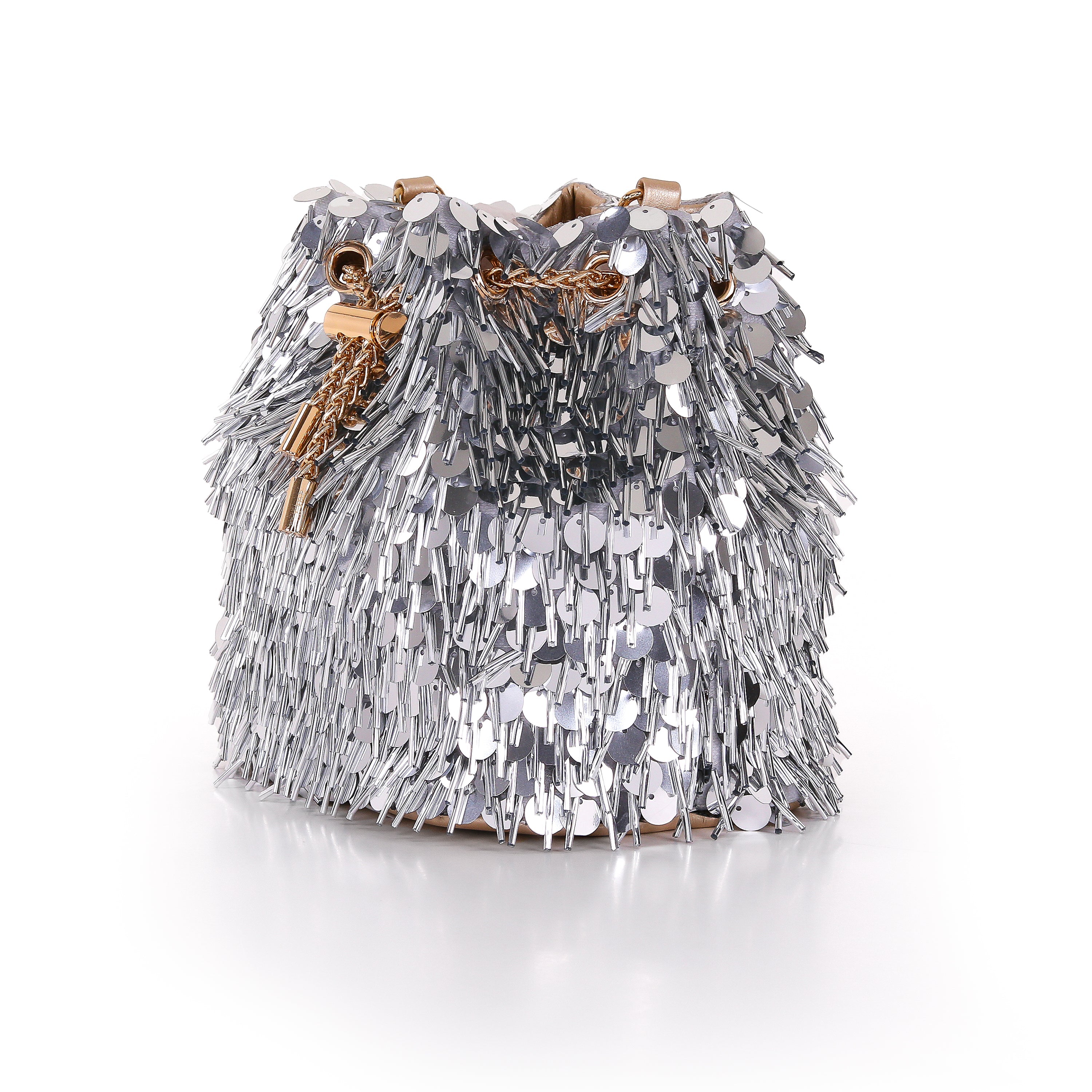 badgley-mischka-piper-bucket-bag-silber-gold-pailletten image 2