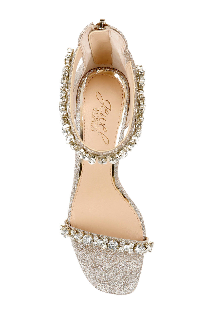 badgley-mischka-dustyn-riemchensandalen-champagne-glitzer-75mm image 6