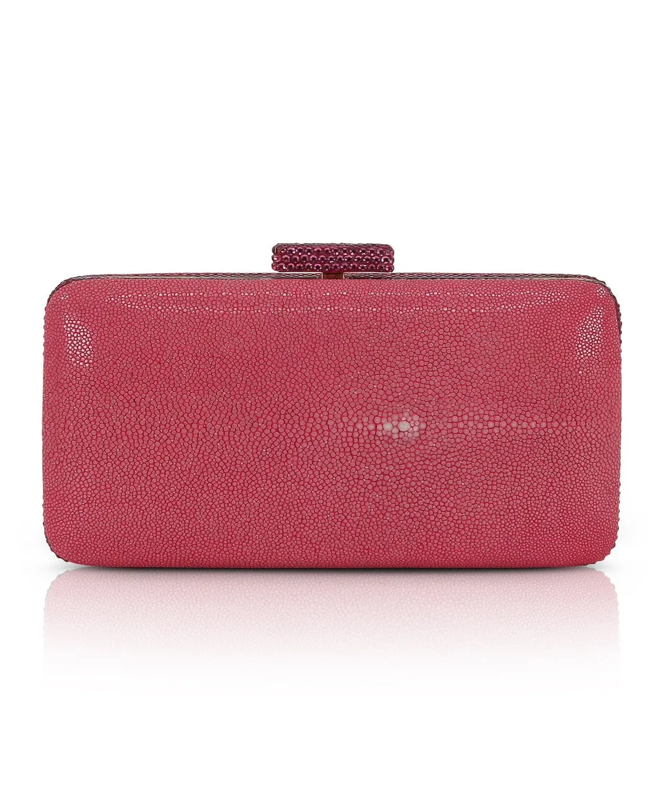 badgley-mischka-evelyn-clutch-cherry-blossom-stingray-leder image 1