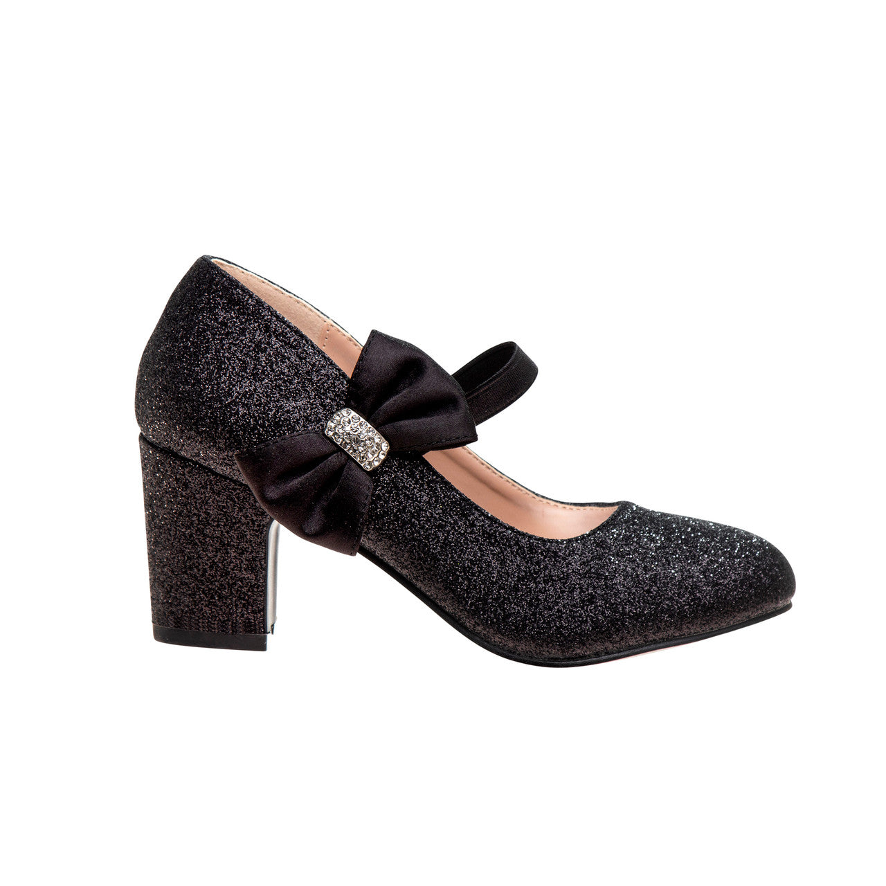 badgley-mischka-girls-glitzer-pumps-silber-2-zoll-schleife image 7