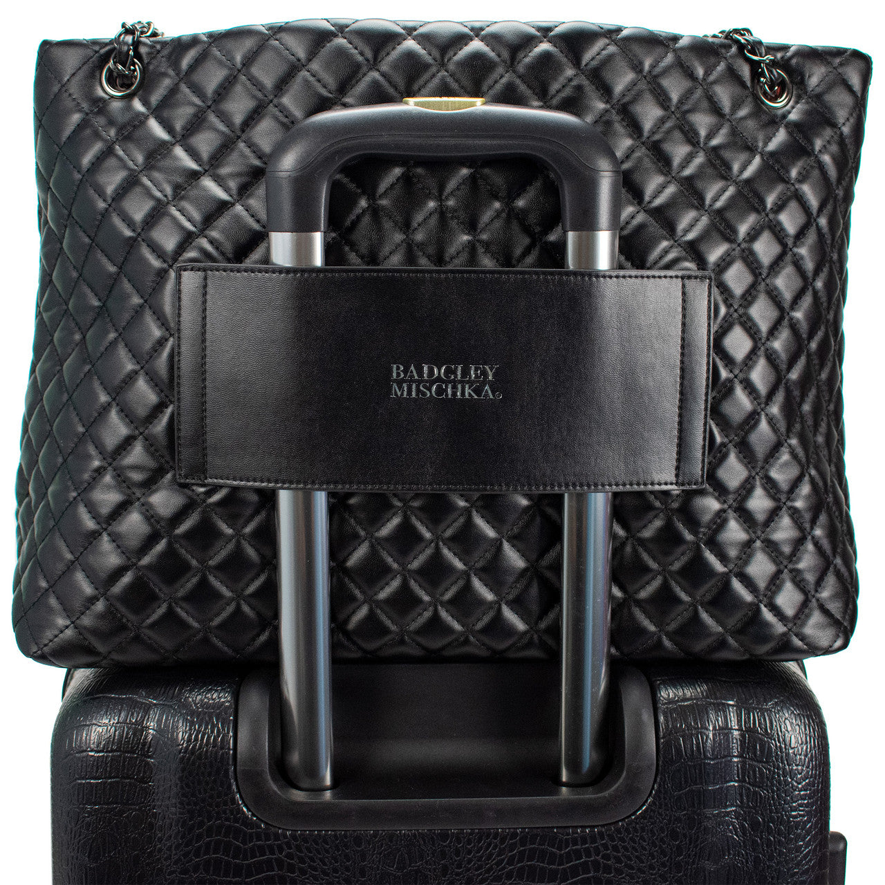 badgley-mischka-diana-weekender-tote-schwarz-vegan-gesteppt image 7