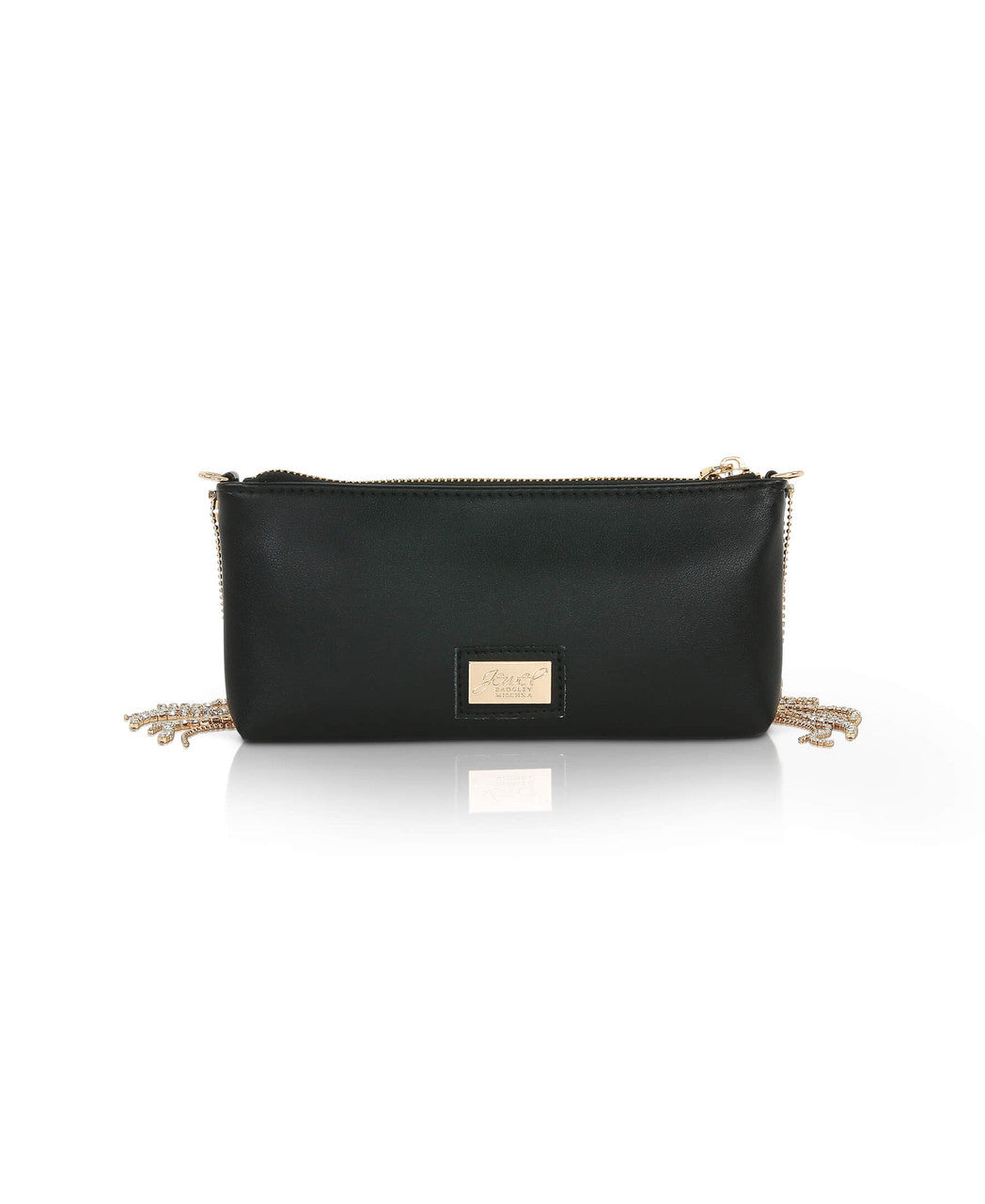 badgley-mischka-piper-top-zip-crystal-fringe-leather-crossbody-schwarz image 3