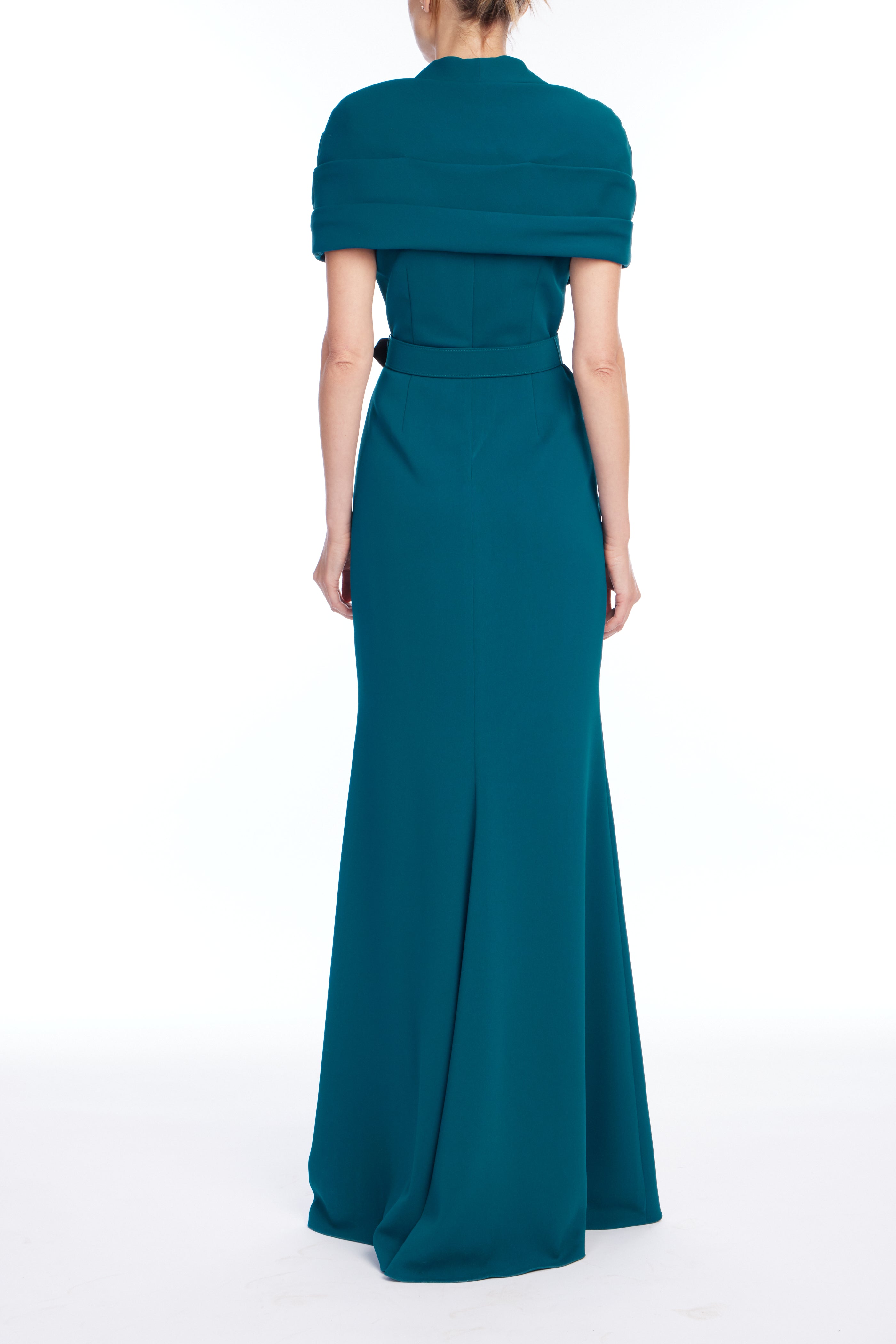 badgley-mischka-cowl-neck-abendkleid-teal-lang-wasserfall image 3
