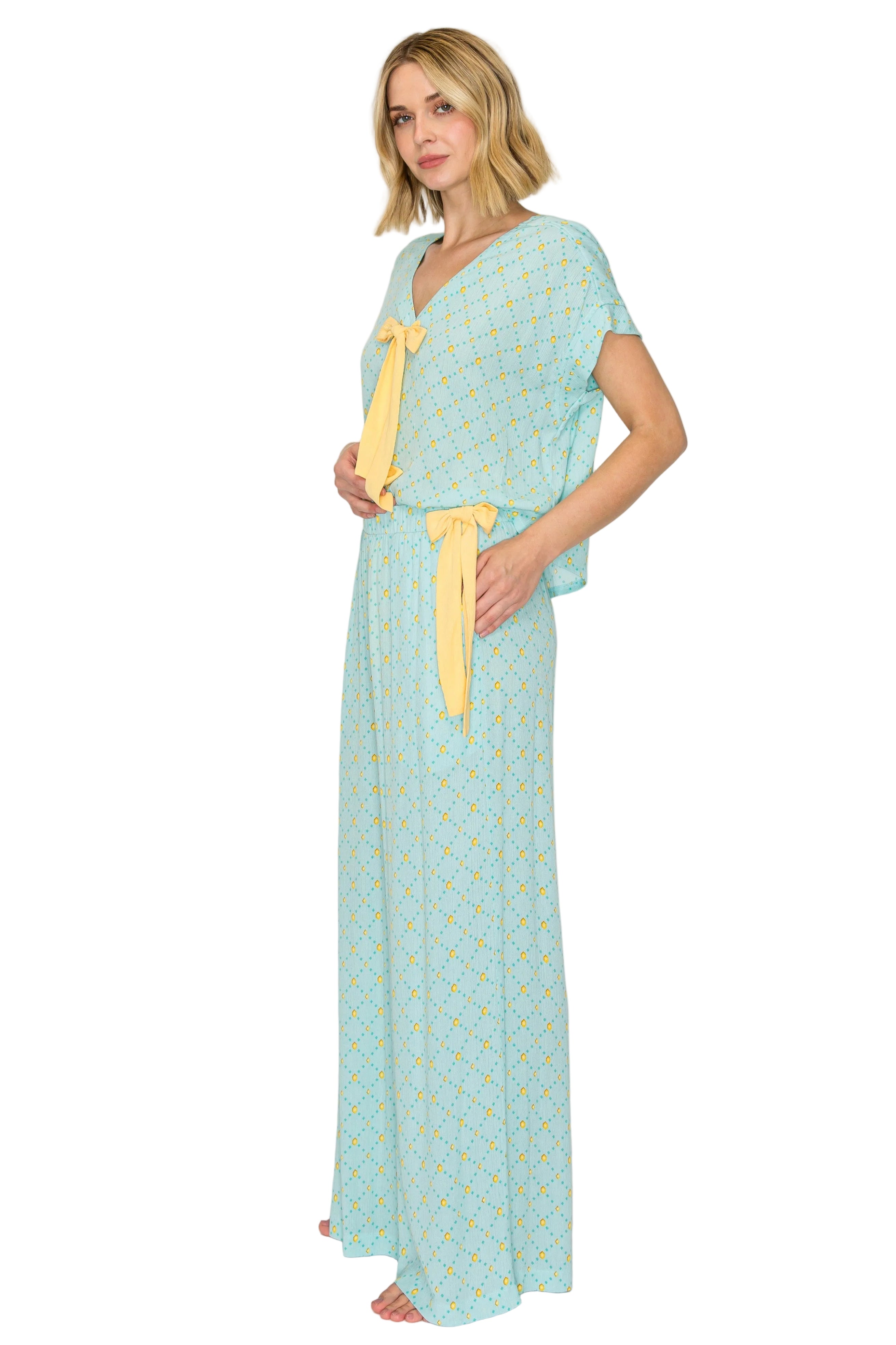 badgley-mischka-luxe-bml174-pyjama-set-blau-viskose image 2