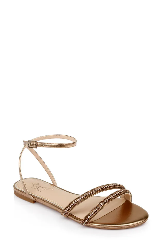 badgley-mischka-roslyn-flache-sandale-silber-strass image 1