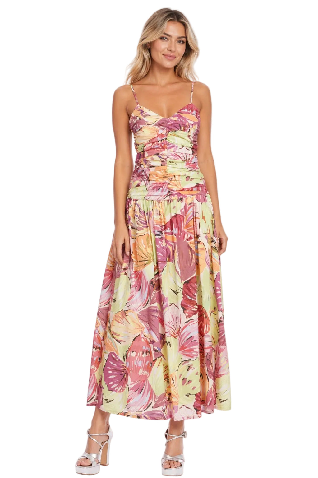 badgley-mischka-j0815-spaghettitr-ger-baumwollkleid-pink-multi image 1