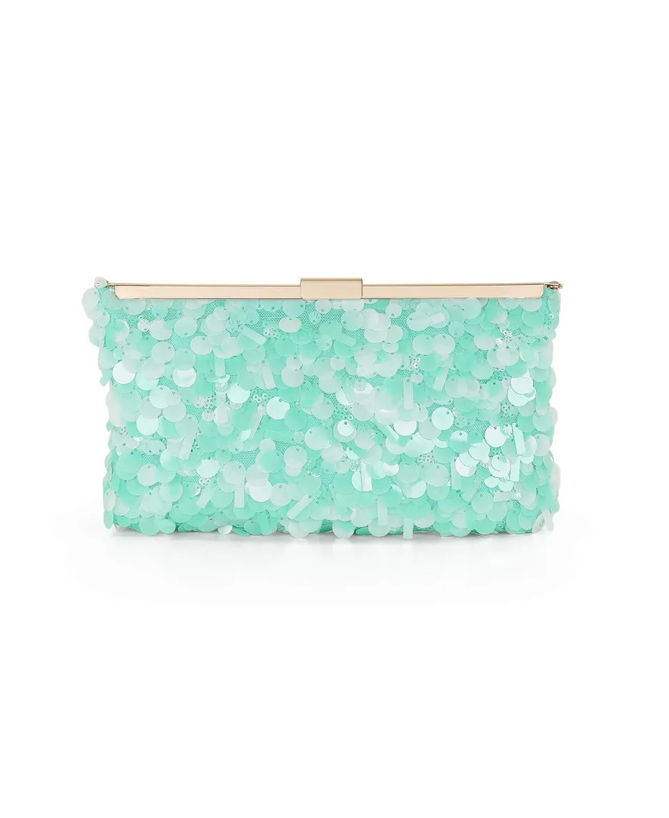 badgley-mischka-briar-clutch-mint-pailletten-abendtasche image 1