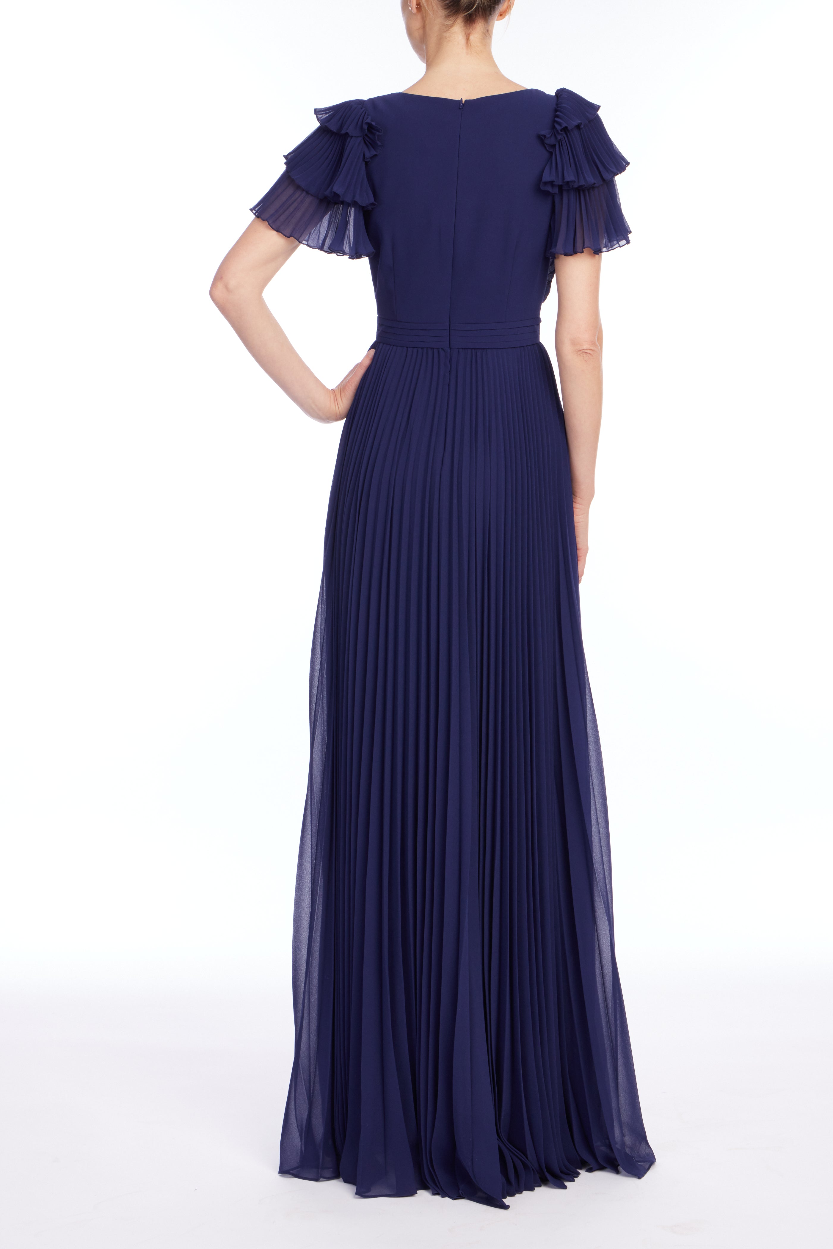 badgley-mischka-ruffle-sleeve-abendkleid-admiral image 3