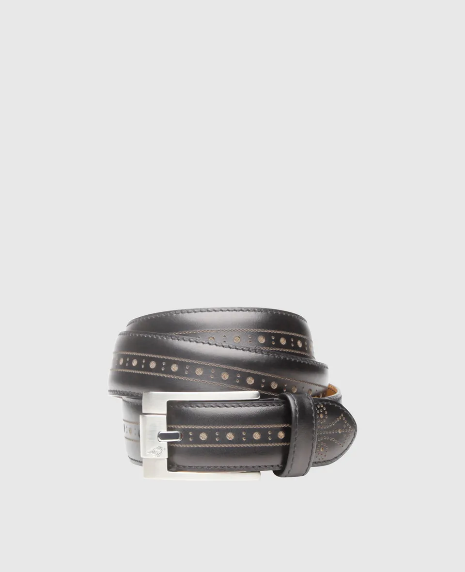 heinrich-dinkelacker-jazmin-brogue-lederg-rtel-schwarz image 1