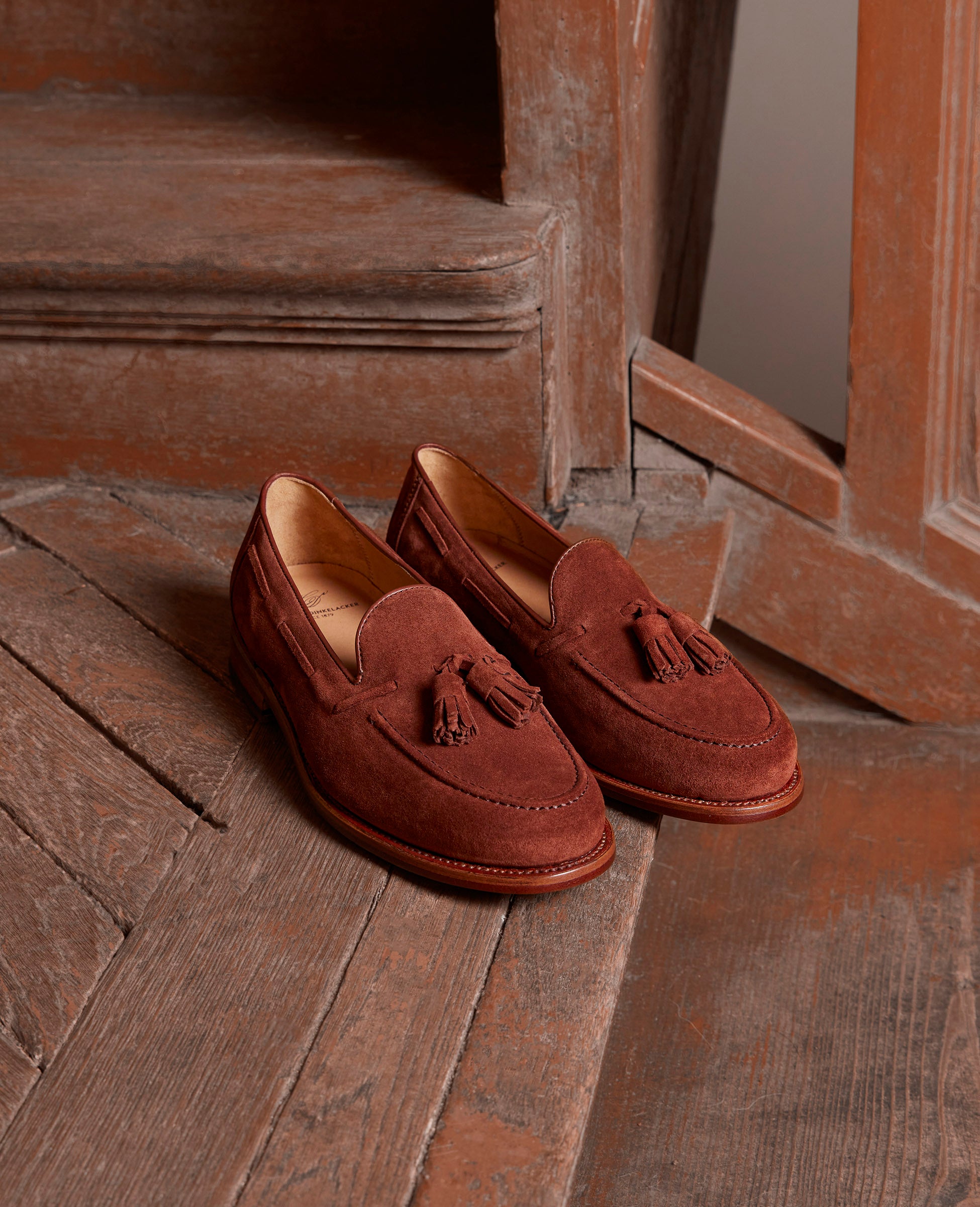 heinrich-dinkelacker-wien-plain-tassel-v-loafer-rotbraun-velours-2 image 8