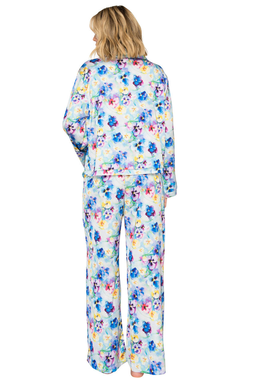 badgley-mischka-luxe-floral-pyjama-ivory-black-satin-blume image 7