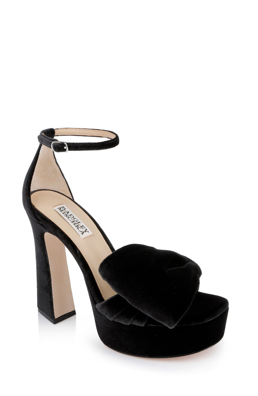 badgley-mischka-alora-ii-plateausandalen-schwarz-samt image 1