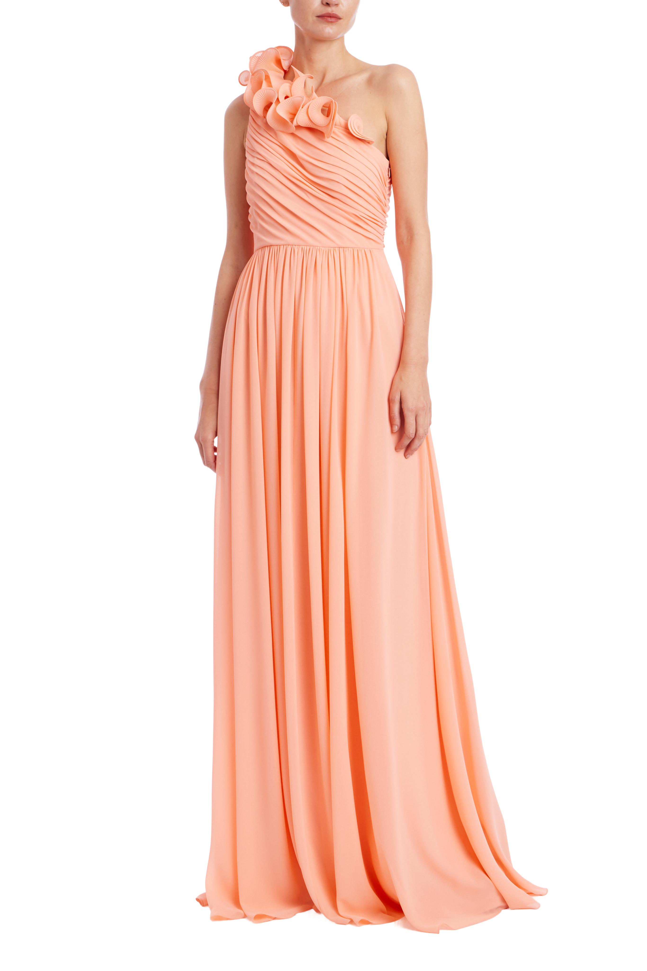 badgley-mischka-eg5132-abendkleid-coral-one-shoulder image 1