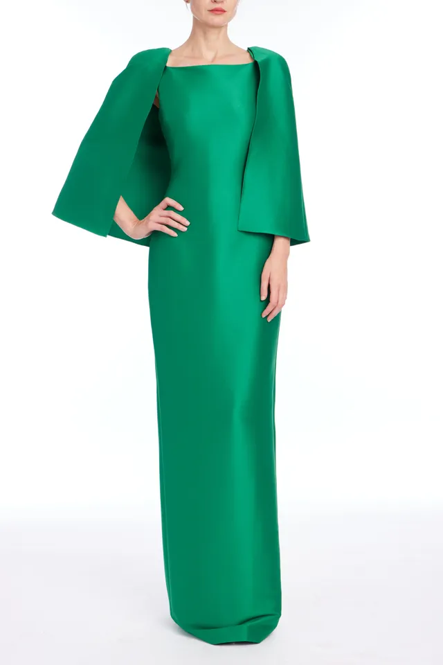 badgley-mischka-cape-abendkleid-emerald-bodenlang image 1