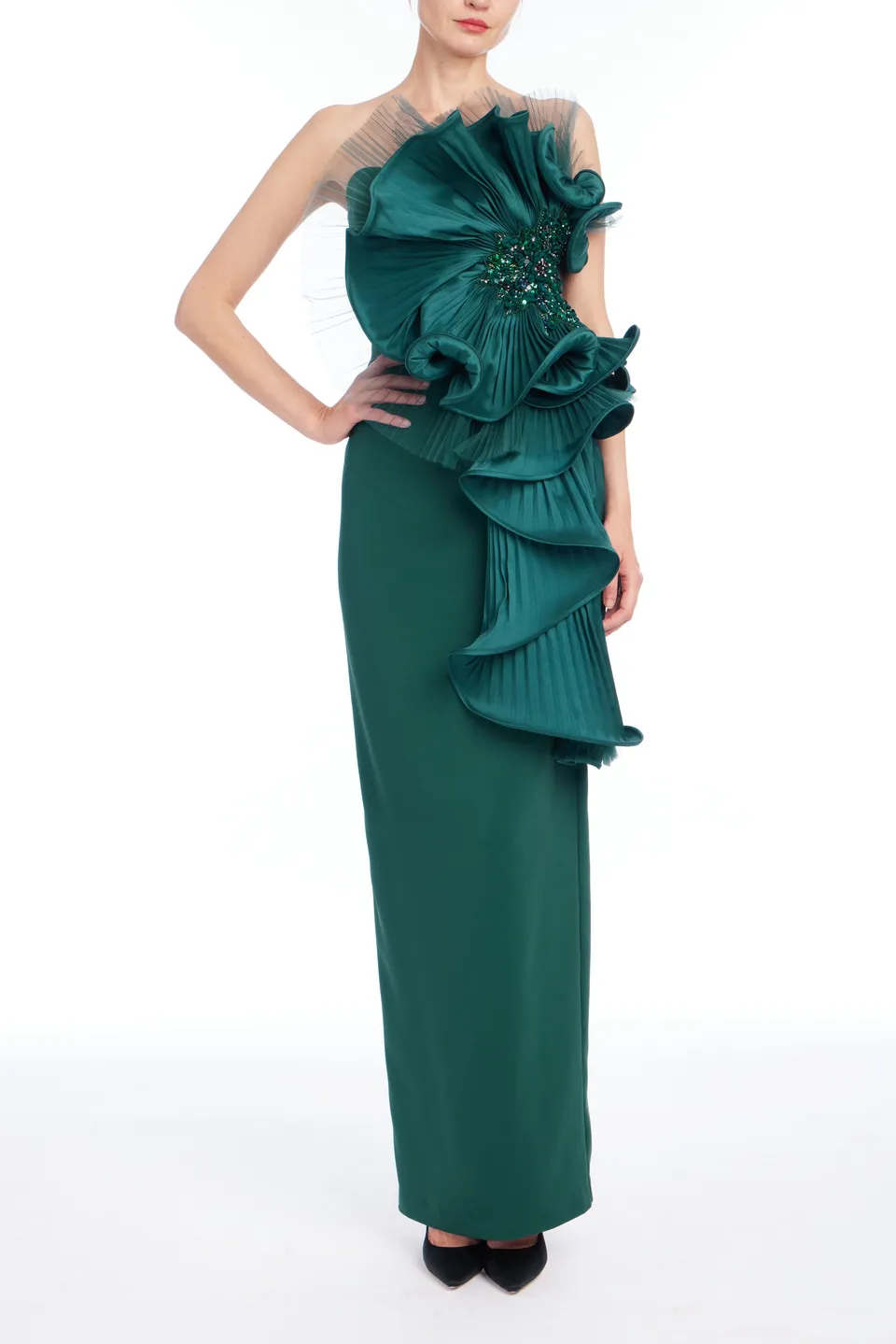 badgley-mischka-satin-s-ulenkleid-pine-r-schen image 1