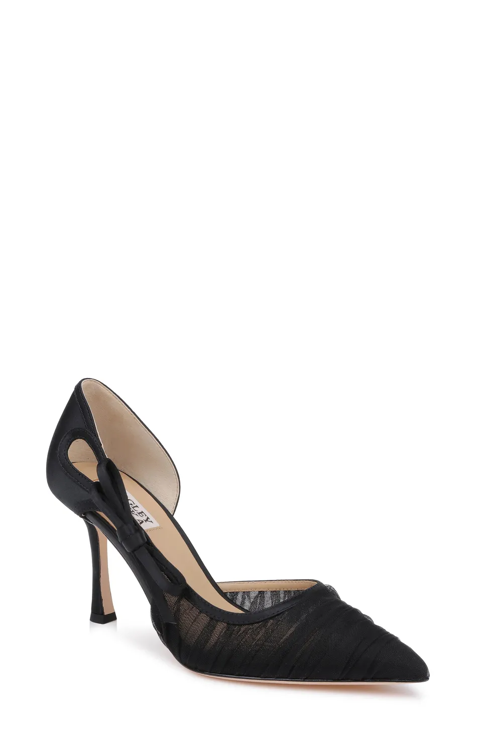 badgley-mischka-rayna-pumps-schwarz-satin-mesh-spitze image 1