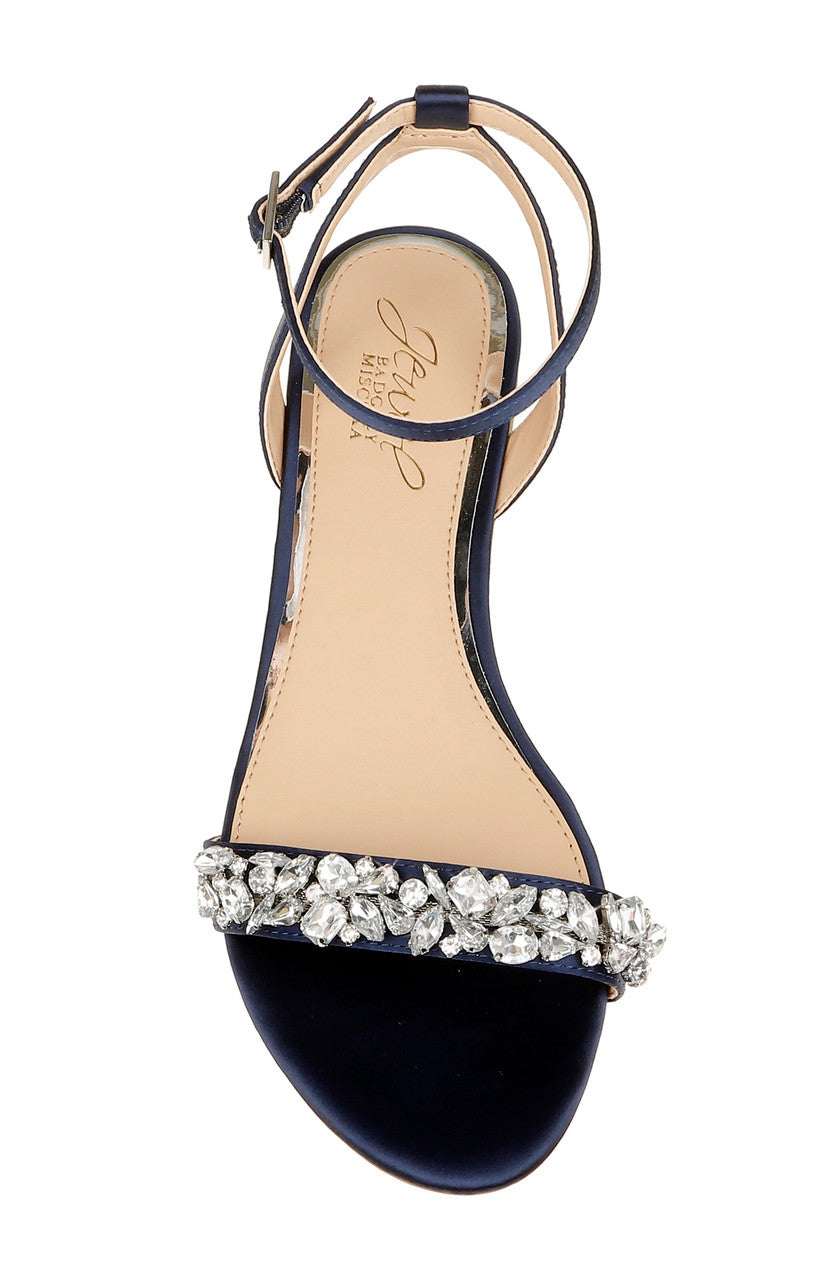 badgley-mischka-ohara-minimalist-crystal-flats-navy-strass image 5