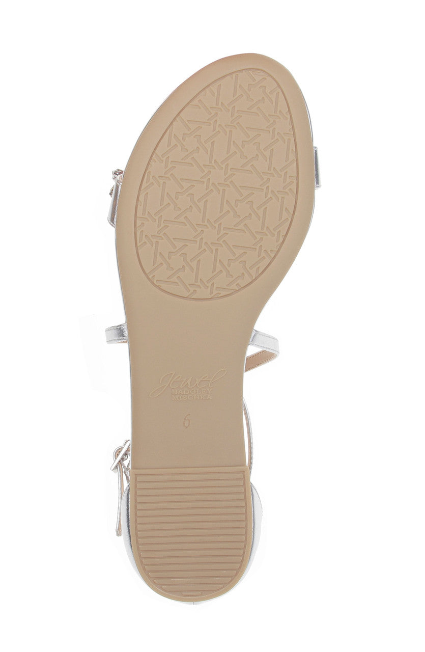 badgley-mischka-tessy-abendsandalen-silber-flach-glitzer image 6