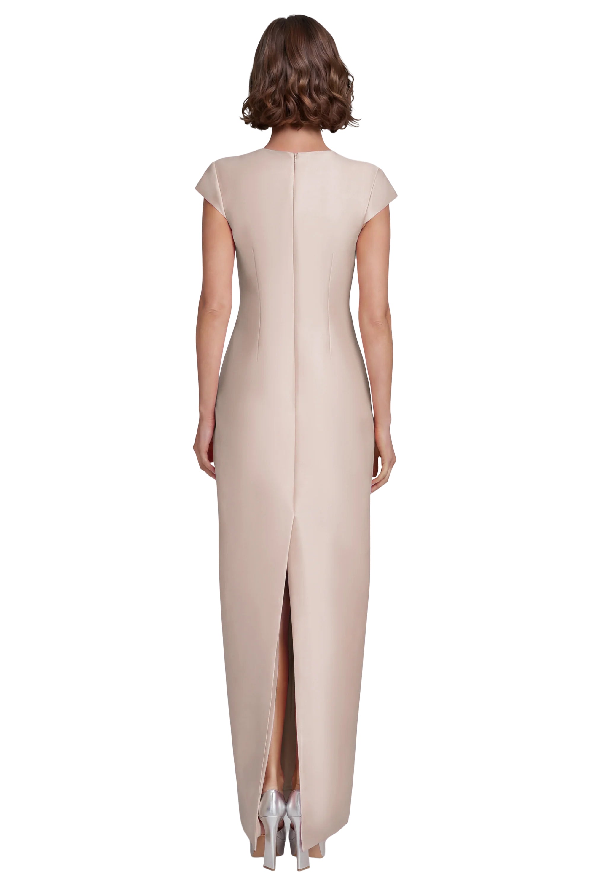 badgley-mischka-abendkleid-s-ulenkleid-rose-mikado-v-ausschnitt image 6