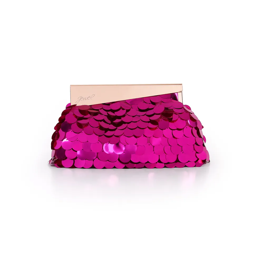 badgley-mischka-edie-clutch-pink-pailletten-kette image 1