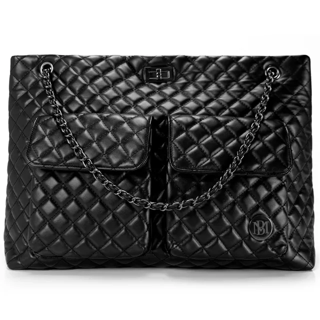 badgley-mischka-diana-weekender-tote-schwarz-vegan-gesteppt image 1