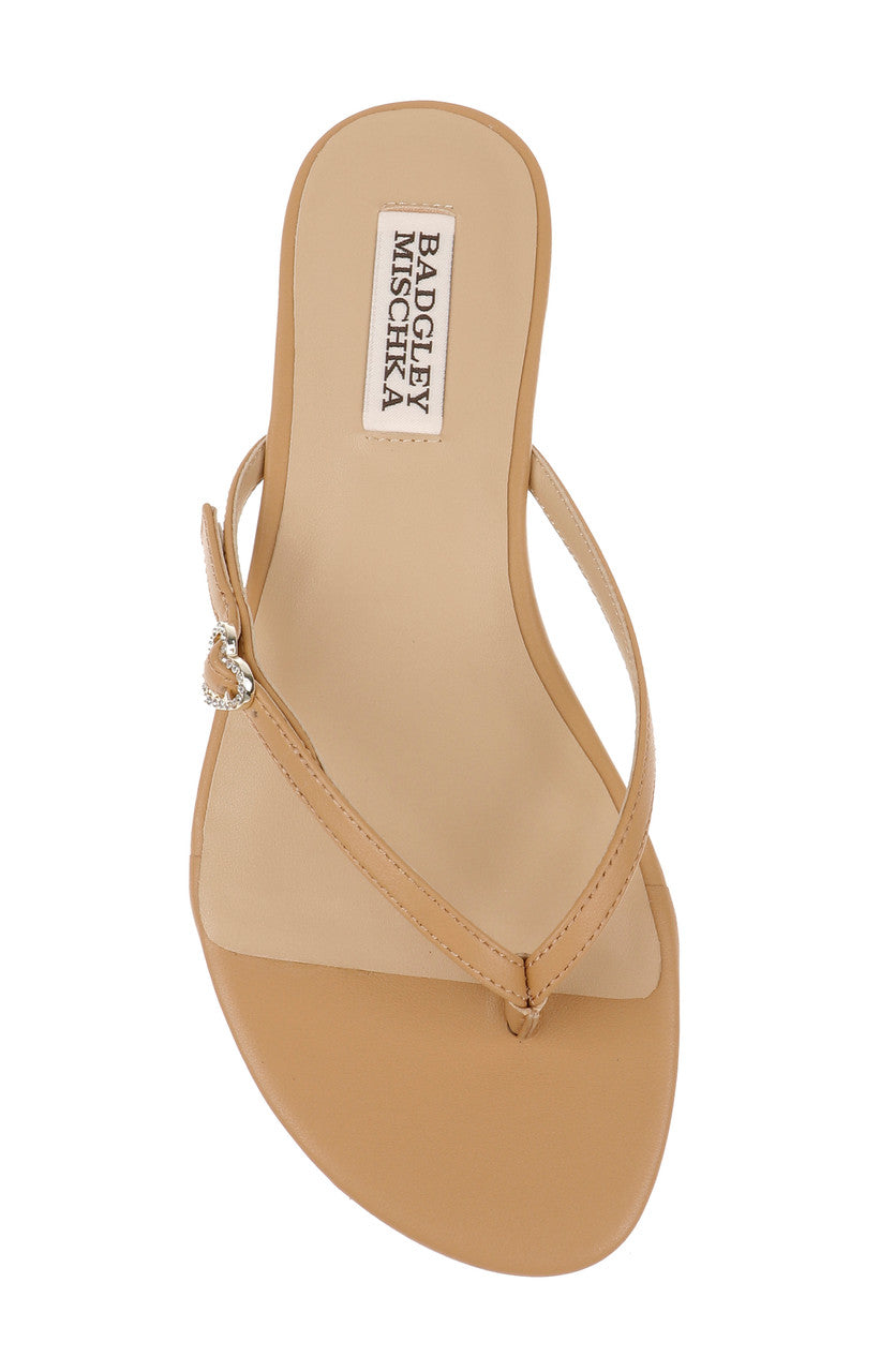 badgley-mischka-dynah-leather-thong-sandalen-white-leather-flach image 5