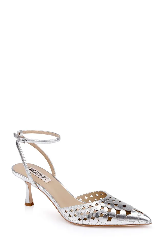 badgley-mischka-omelia-pumps-lackleder-silber-metallic-spitz image 1