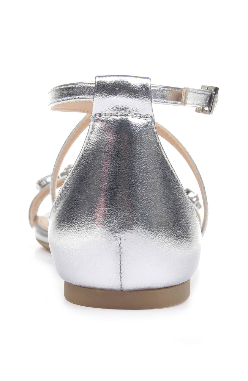 badgley-mischka-tessy-abendsandalen-silber-flach-glitzer image 7