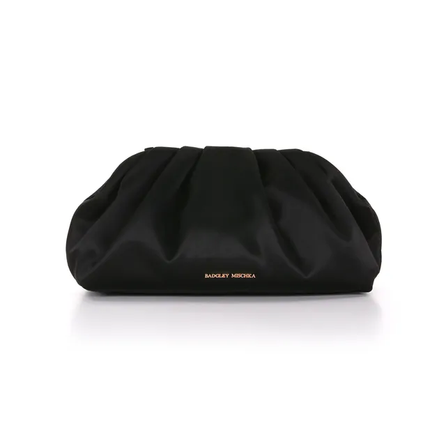 badgley-mischka-audrey-seiden-satin-clutch-schwarz image 1