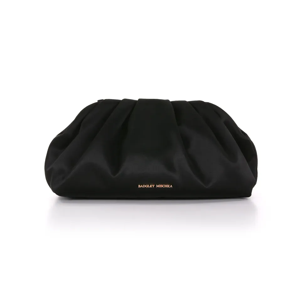 badgley-mischka-audrey-seiden-satin-clutch-schwarz image 1