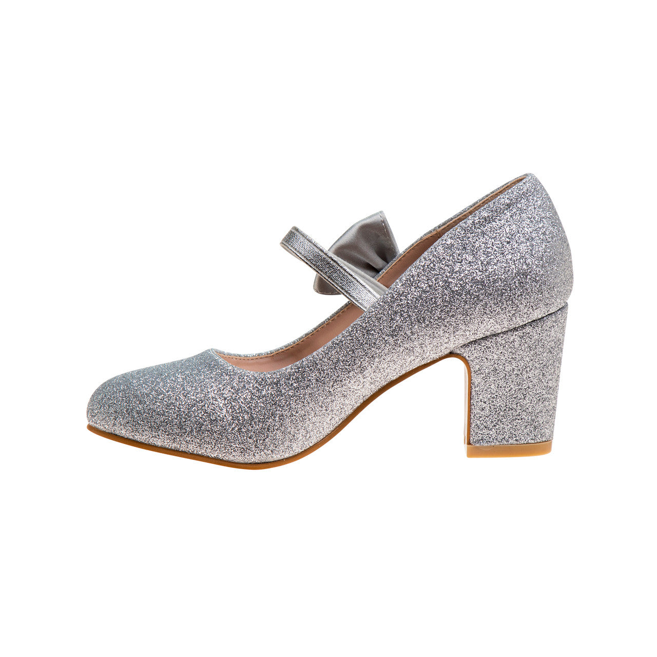 badgley-mischka-girls-glitzer-pumps-silber-2-zoll-schleife image 3