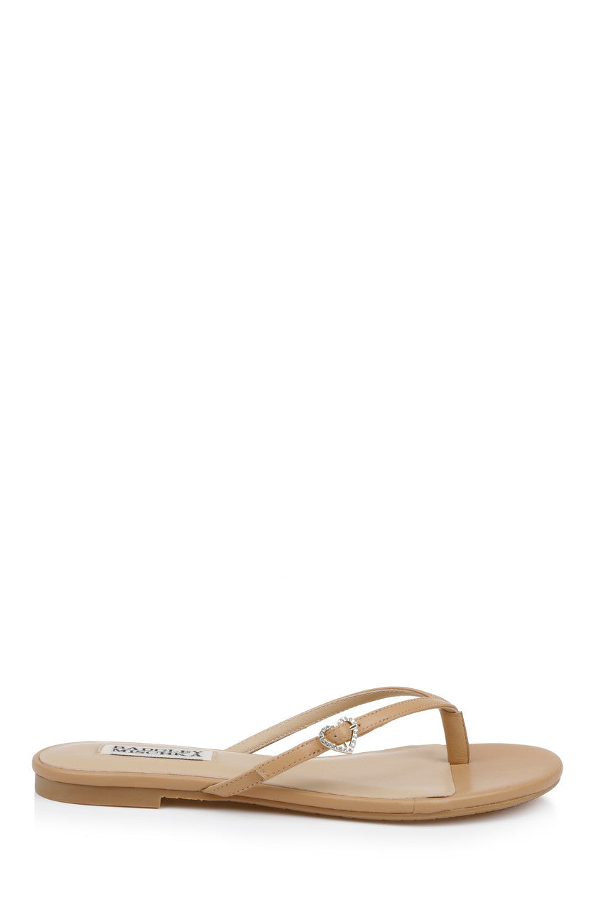 badgley-mischka-dynah-leather-thong-sandalen-white-leather-flach image 2